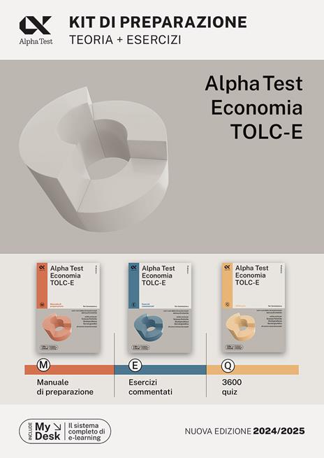 Alpha Test. Economia. TOLC-E. Kit di preparazione. Ediz. MyDesk. Con Contenuto digitale per download e accesso online - copertina