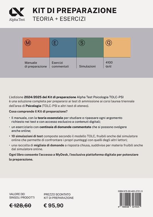 Alpha Test. Psicologia. TOLC-PSI. Kit di preparazione. Con MyDesk - Paola Borgonovo,Fausto Lanzoni,Stefania Provasi - 2
