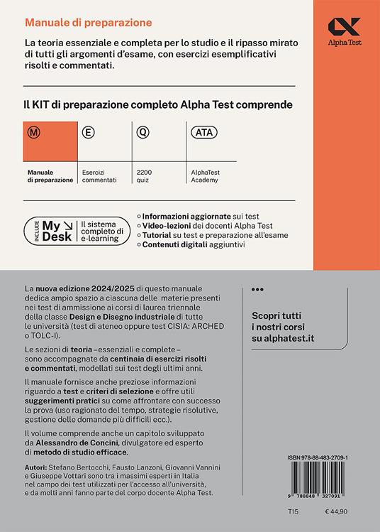Alpha Test. Design. Manuale di preparazione. Ediz. MyDesk - Stefano Bertocchi,Giuseppe Vottari,Fausto Lanzoni - 2