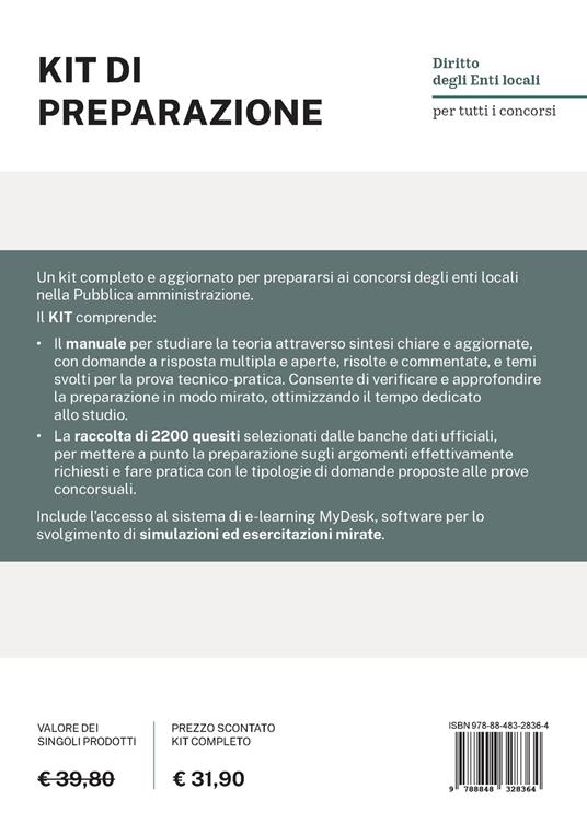 Diritto degli enti locali per tutti i concorsi. Kit di preparazione. Ediz. MyDesk. Con Contenuto digitale per download e accesso online - Alessandra Lucchini,Mattia Goffetti - 2