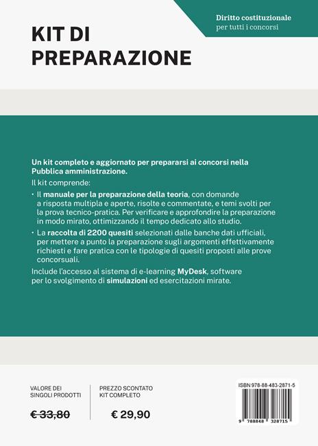 Diritto costituzionale per tutti i concorsi. Kit di preparazione. Per le selezioni di personale presso la Pubblica Amministrazione. Ediz. MyDesk. Con Contenuto digitale per download e accesso online - 2