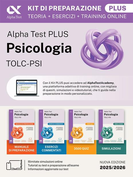 Alpha Test Plus Psicologia TOLC-PSI. Kit di preparazione Plus. Ediz. MyDesk. Con Contenuto digitale per download e accesso online - Fausto Lanzoni,Paola Borgonovo,Giuseppe Vottari - copertina