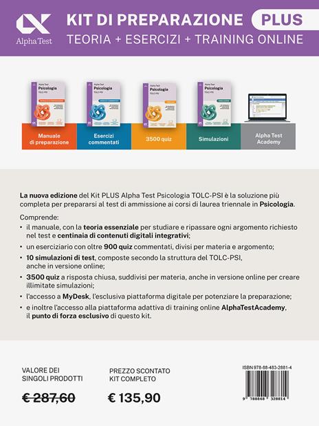 Alpha Test Plus Psicologia TOLC-PSI. Kit di preparazione Plus. Ediz. MyDesk. Con Contenuto digitale per download e accesso online - Fausto Lanzoni,Paola Borgonovo,Giuseppe Vottari - 2