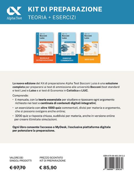 Alpha Test Bocconi e Luiss. Kit di preparazione. Edizione 2025. Per test di economia. Con piattaforma di e-learning MyDesk - 2