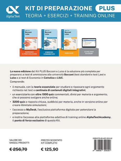 Alpha Test Plus Bocconi Luiss. Edizione 2025. Per test di economia. Con piattaforma di e-learning MyDesk e training adattivo - 2