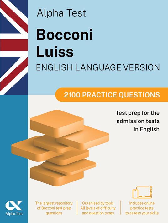 Alpha Test Bocconi Luiss English version. 2100 practice questions. 2025/2026 Edition. For English-language admission tests. With online simulator - copertina