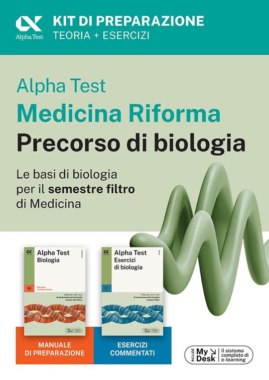 Alpha Test Medicina Riforma Precorso di Biologia. Edizione 2025. Per esami di ammissione universitaria e primo semestre di Medicina. Con piattaforma di e-learning MyDesk. Con Contenuto digitale per accesso online - copertina