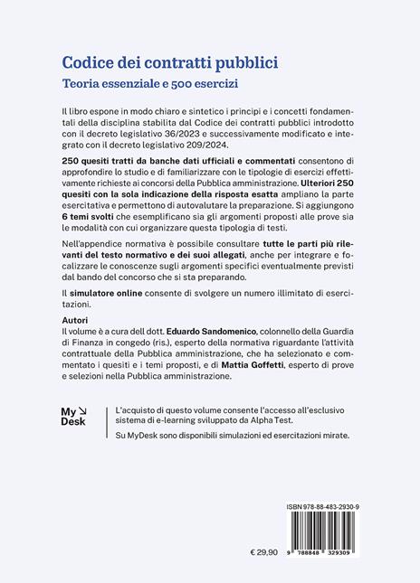 Codice dei contratti pubblici. Con simulazioni online - Mattia Goffetti,Eduardo Sandomenico - 2