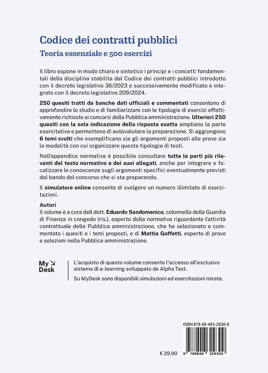 Codice dei contratti pubblici. Con simulazioni online - Mattia Goffetti,Eduardo Sandomenico - 2