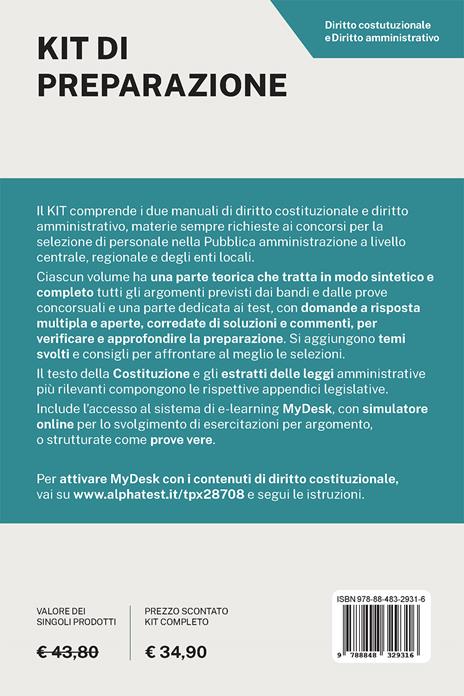 Kit manuali diritto costituzionale e amministrativo. Con simulazioni online - Simona Uzzo,Massimo Drago,Claudia Valerani - 2
