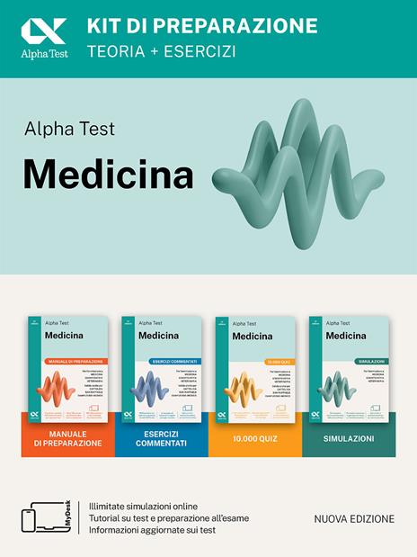 Alpha Test Medicina. Kit di preparazione. Per l’ammissione ai corsi di laurea in Medicina, Odontoiatria e Veterinaria delle università statali. Nuova edizione con i quesiti della banca dati ufficiale 2024. Ediz. MyDesk. Con Contenuto digitale per download e accesso online - copertina