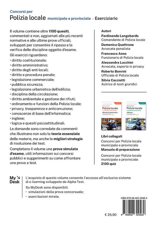 Concorsi per polizia locale - eserciziario. Con simulazioni online su MyDesk - 2