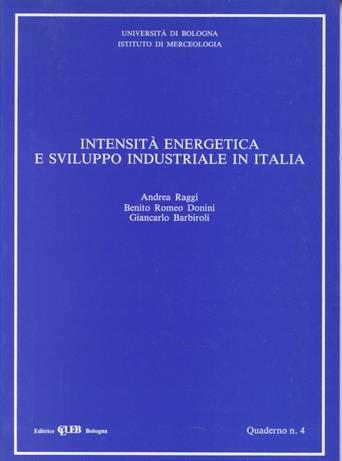 Intensità energetica e sviluppo industriale in Italia - Andrea Raggi,Benito R. Donini,Giancarlo Barbiroli - copertina