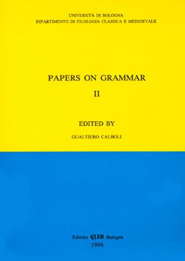Papers on grammar. Vol. 2 - copertina