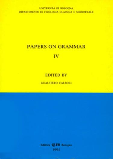 Papers on grammar. Vol. 4 - copertina