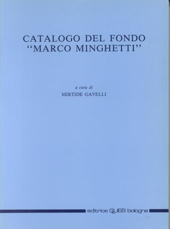 Catalogo del Fondo Marco Minghetti - copertina
