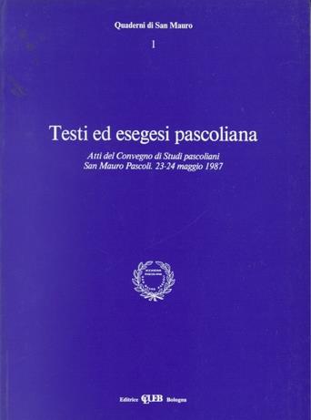 Testi ed esegesi pascoliana - copertina