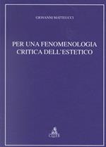 Per una fenomenologia critica dell'estetico