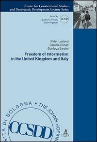 Freedom of information in the United Kingdom and Italy - Peter Leyland,Daniele Donati,Gianluca Gardini - copertina