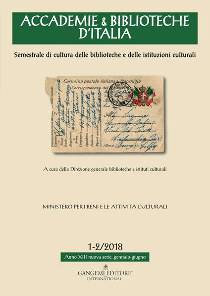 Accademie & biblioteche d'Italia (2018). Vol. 1-2 - copertina