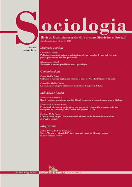 Sociologia. Rivista quadrimestrale di scienze storiche e sociali. Supplemento (2017). Vol. 3 - Fabio Berti,Gianmarco Cifaldi,Paola Dalla Torre,Carmelita Della Penna - ebook