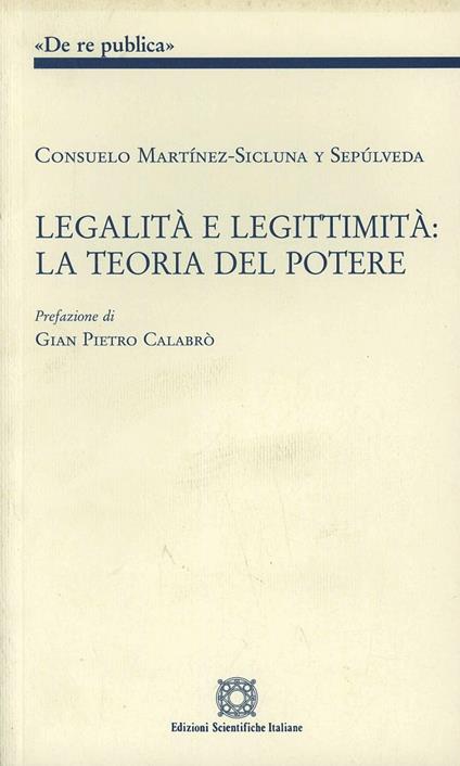 Legalità e legittimità: la teoria del potere - copertina