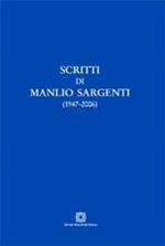 Scritti di Manlio Sargenti (1947-2006)