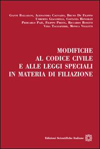 Modifiche al codice civile e alle leggi speciali in materia di filiazione - copertina