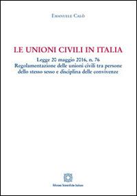 Le unioni civili in Italia - Emanuele Calò - copertina