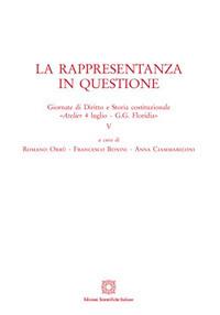 La rappresentanza in questione - Romano Orrù,Francesco Bonini,Anna Ciammariconi - copertina