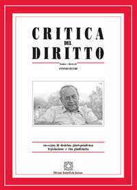 Critica del diritto. Rassegna di dottrina giurisprudenza legislazione e vita giudiziaria (2016). Vol. 2-3 - copertina