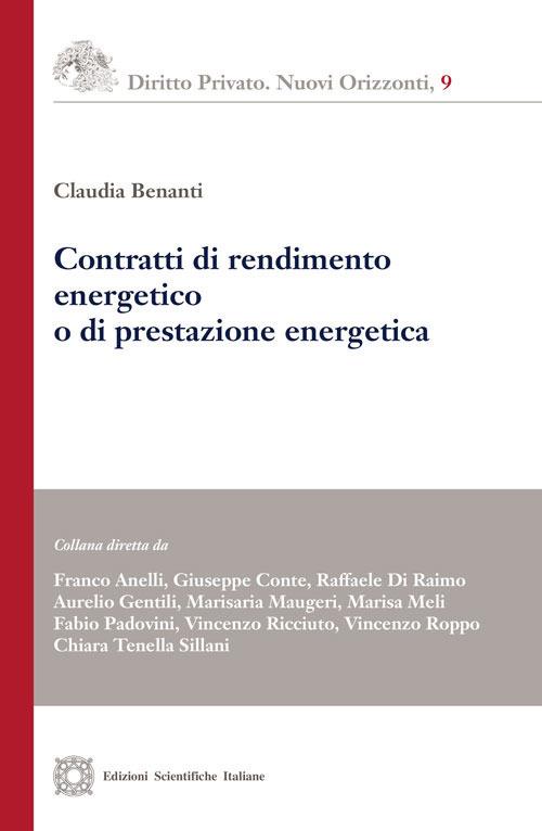 Contratti di rendimento energetico o di prestazione energetica - Claudia Benanti - copertina