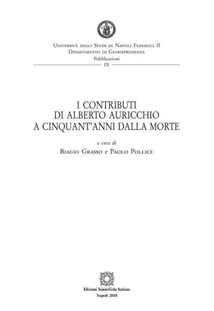 I contributi di Alberto Auricchio a cinquant'anni dalla morte - copertina
