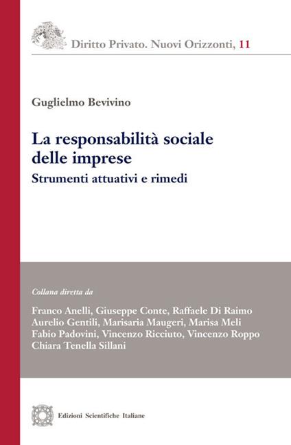 La responsabilità sociale delle imprese. Strumenti attuativi e rimedi - Guglielmo Bevivino - copertina
