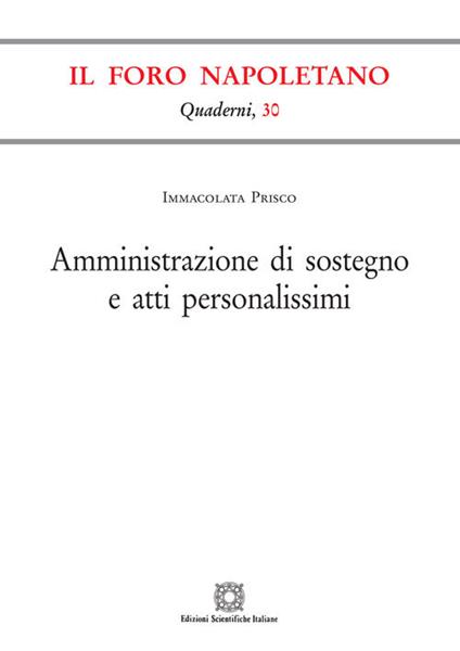 Amministrazione di sostegno e atti personalissimi - Immacolata Prisco - copertina