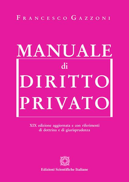Manuale di diritto privato - Francesco Gazzoni - copertina