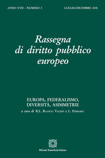 Rassegna di diritto pubblico europeo (2018). Vol. 2 - copertina