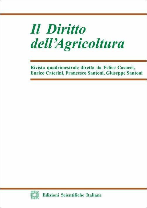 Il diritto dell'agricoltura (2019). Vol. 1 - copertina
