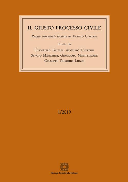 Il giusto processo civile (2019). Vol. 1 - copertina