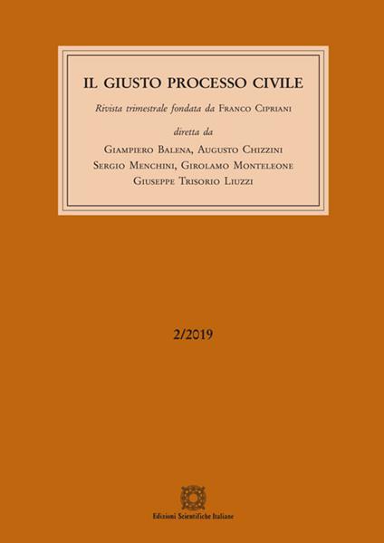Il giusto processo civile (2019). Vol. 2 - copertina