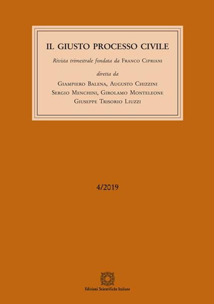 Il giusto processo civile (2019). Vol. 4 - copertina