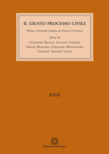 Il giusto processo civile (2020). Vol. 2 - copertina