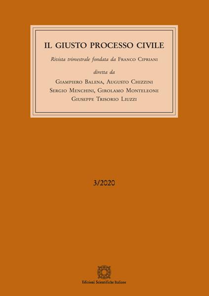Il giusto processo civile (2020). Vol. 3 - copertina