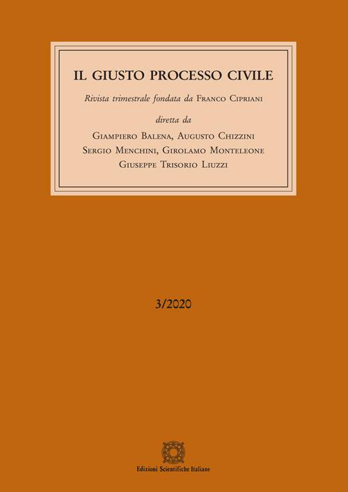 Il giusto processo civile (2020). Vol. 3 - copertina