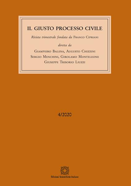 Il giusto processo civile (2020). Vol. 4 - copertina