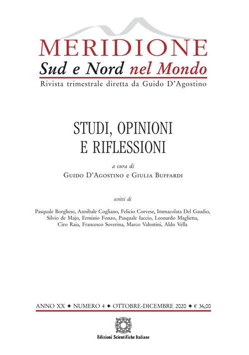 Meridione (2020). Vol. 4: Studi, opinioni, riflessioni. (Ottobre-Dicembre). - copertina