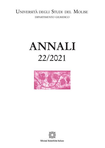 Annali del Dipartimento di scienze giuridico-sociali e dell'amministrazione (2021). Vol. 22 - copertina