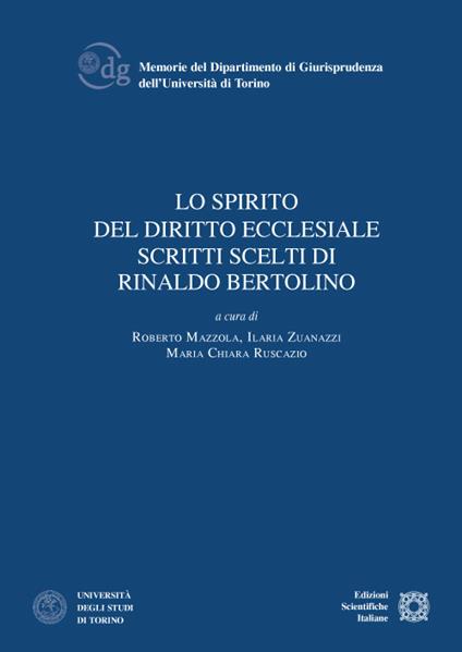 Lo spirito del diritto ecclesiale. Scritti scelti di Rinaldo Bertolino - copertina