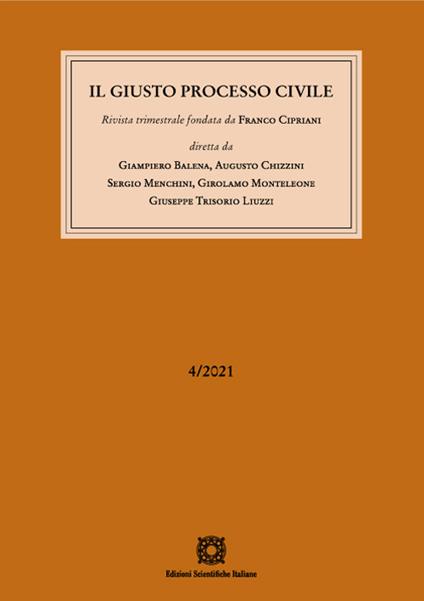 Il giusto processo civile (2021). Vol. 4 - copertina