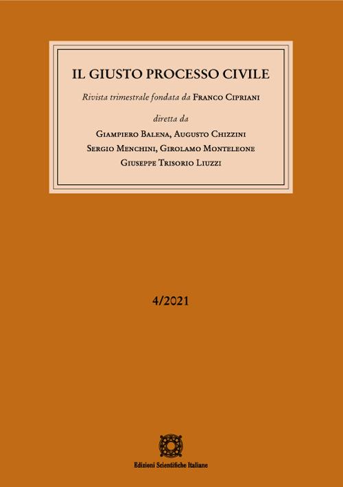 Il giusto processo civile (2021). Vol. 4 - copertina